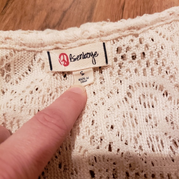 Lace, ruffle dress in cream color, v neck - Picture 3 of 3